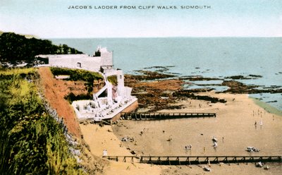 Jacobs Ladder, gezien vanaf Cliff Walks, Sidmouth, Devon, begin 20e eeuw door Unbekannt