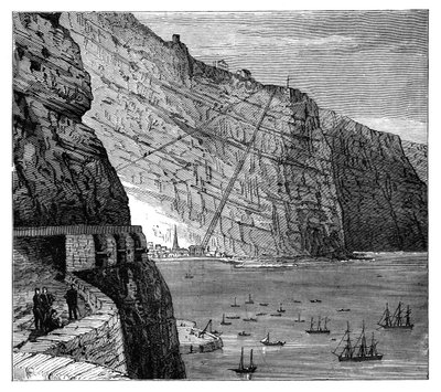 Jacobs Ladder naar Mundens Battery, Jamestown, Sint-Helena, c1890 door Unbekannt