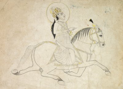 Jai Singh III van Jaipur r. 1818-1835 Rijden, ca. 1820 door Unbekannt