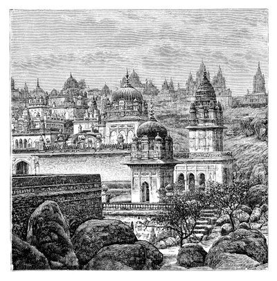 Jaina tempels, Junagadh, Gujarat, India, 1895 door Unbekannt
