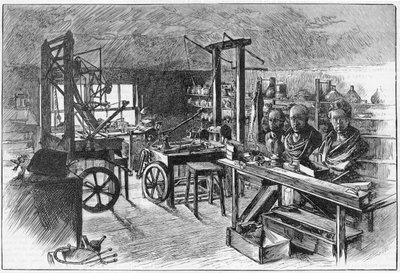 Werkplaats van James Watt in Heathfield Hall, Birmingham, 1886 door Unbekannt