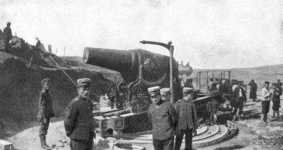 Japanse houwitserbatterij voor Port Arthur, Russisch-Japanse Oorlog, 1904-1905 door Unbekannt