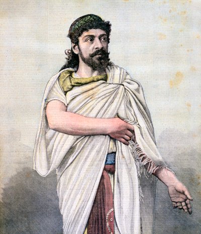 Jean Mounet-Sully als Oedipus in LOedipe roi, Comédie Française, 1892 door Unbekannt