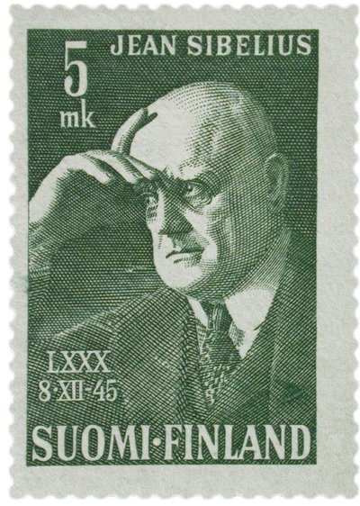 Jean Sibelius postzegel, 1945 door Unbekannt