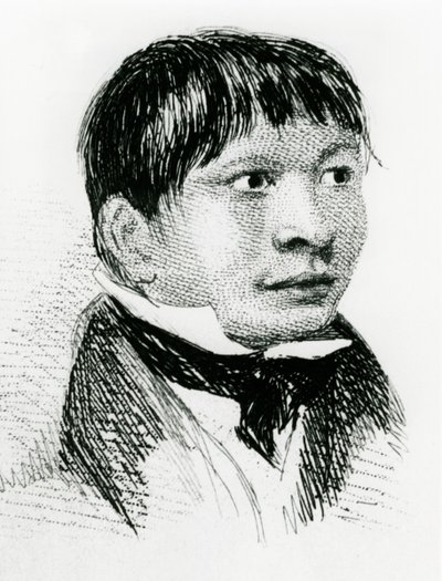 Jemmy Button, de Fuegiaan geadopteerd door de Fitzroy-expeditie, zoals hij verscheen in 1833 1839 door Unbekannt