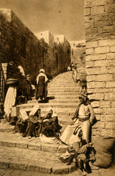 Jeruzalem - Een straat, ca. 1918-1939 door Unbekannt