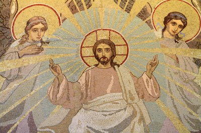 Jezus Christus. Kerk van de Verlosser op het Bloed of Kerk van de Opstanding, Sint-Petersburg, Rusland door Unbekannt