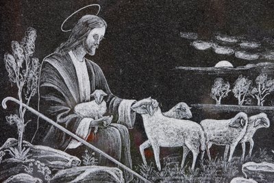 Jezus de goede herder, Saint-Nicolas de Veroce, Frankrijk door Unbekannt