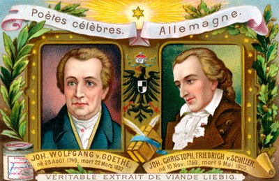 Johann Wolfgang von Goethe en Johann Christoph Friedrich von Schiller, ca. 1900 door Unbekannt