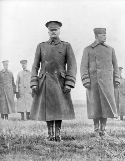 John Pershing en Hunter Liggett, Amerikaanse generaals uit de Eerste Wereldoorlog, maart 1918 door Unbekannt