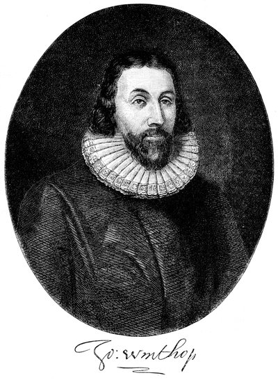 John Winthrop, Engelse puriteinse kolonist in Amerika, 17e eeuw ca. 1880 door Unbekannt