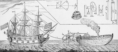 Stoomsleepboot van Jonathan Hulls, 1736, 1904 door Unbekannt