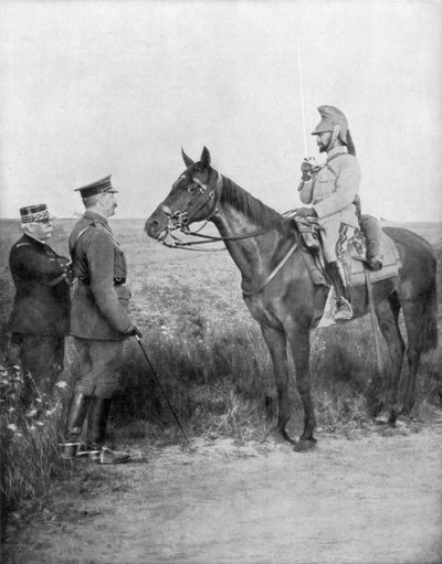 Joseph Joffre, Lord Kitchener en Generaal Baratier, Frankrijk, Eerste Wereldoorlog, 16 augustus 1915 door Unbekannt