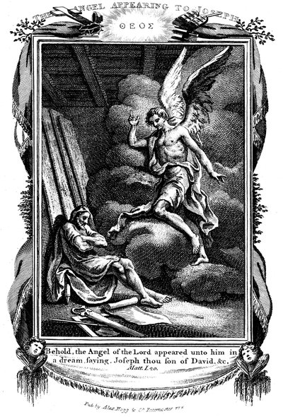 Jozefs droom: Zie, de engel des Heren verscheen hem in een droom, 1804 door Unbekannt