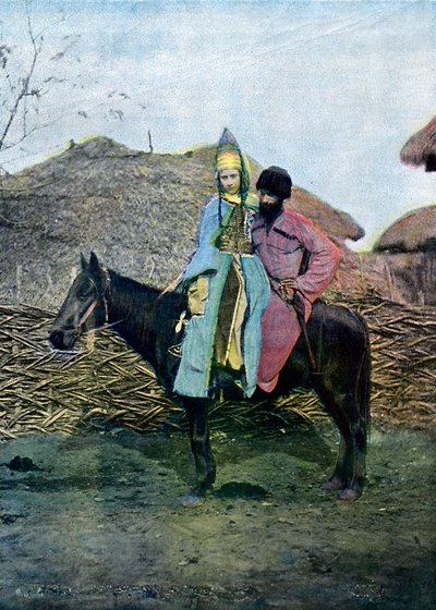 Kabardin koppel op reis, ca. 1890 door Unbekannt