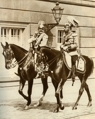 Kaiser Wilhelm II en Koning George V in Berlijn, Duitsland, 1911, 1935 door Unbekannt