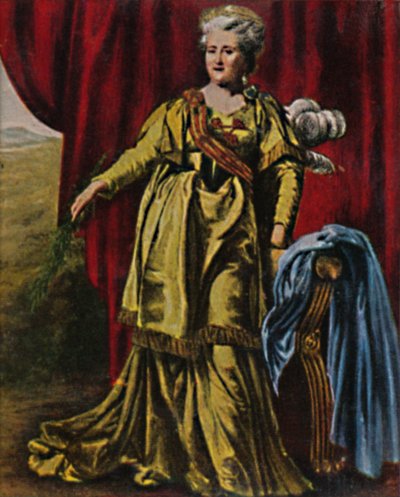 Keizerin Catharina II van Rusland 1729-1796 - Schilderij van Lewitzky, 1934 door Unbekannt