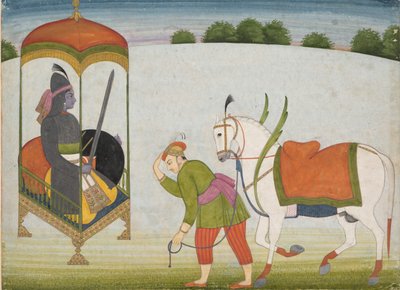 Kalki Avatar, de Toekomstige Incarnatie van Vishnu: Pagina uit een Verspreid Manuscript door Unbekannt