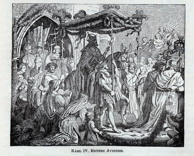 Karel IV betreedt Avignon, 1882 door Unbekannt