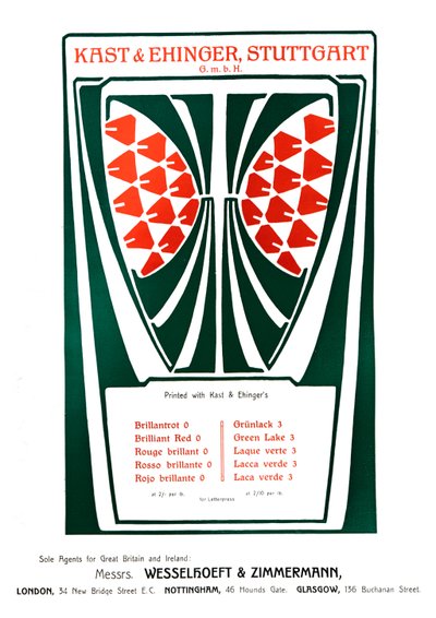 Kast & Ehinger, Stuttgart advertentie, 1909 door Unbekannt