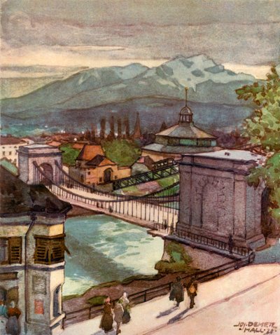 Kettenbrücke, Kettingbrug, ca. 1929 door Unbekannt
