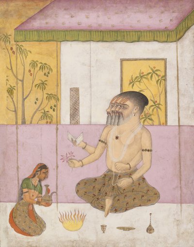 Khambhavati Ragini: Folio uit een ragamala serie Garland of Musical Modes door Unbekannt