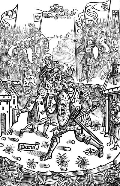 Koning Arthur vecht tegen een reus, 1514 door Unbekannt