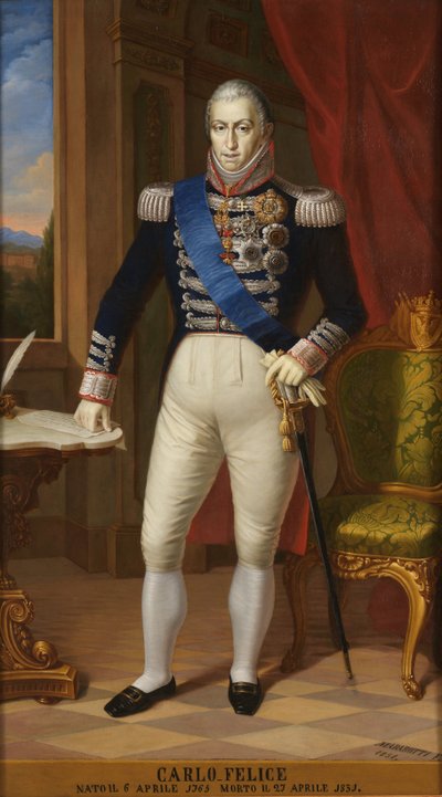 Koning Karel Felix van Sardinië 1765-1831 door Unbekannt