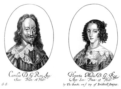 Koning Karel I 1600-1649 en Koningin Henrietta Maria 1609-1669 door Unbekannt