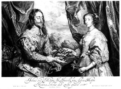 Koning Karel I en koningin Henrietta Maria door Unbekannt