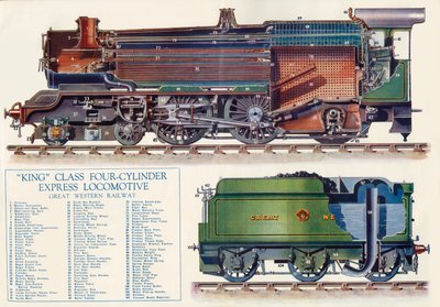 King Class Viercilinder Express Locomotief - Great Western Railway door Unbekannt