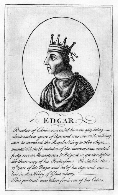 Koning Edgar van Engeland, 944-975 AD door Unbekannt