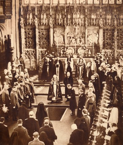 Koning Edward VIII strooit aarde op het graf van zijn vader door Unbekannt