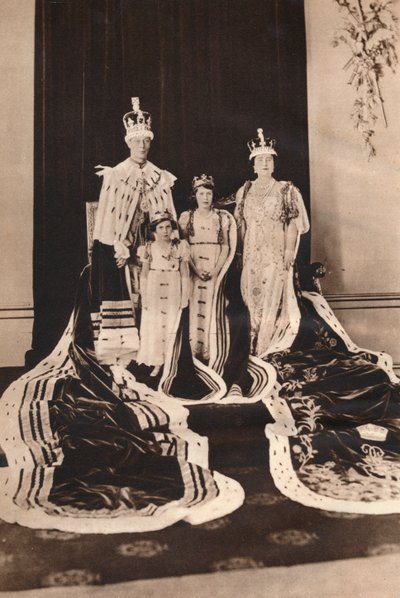 Koning George VI en Koningin Elizabeth op hun Kroningsdag, 1937 door Unbekannt