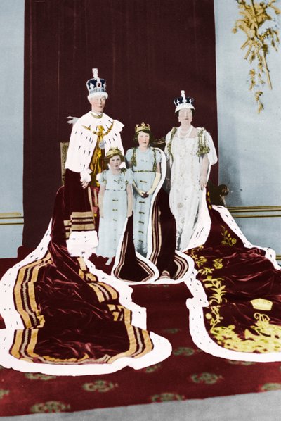 Koning George VI en Koningin Elizabeth op hun Kroningsdag, 1937 door Unbekannt