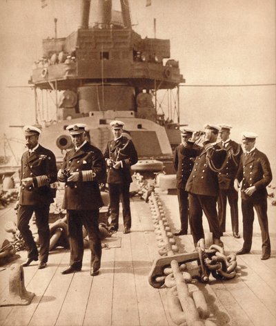 Koning George V aan boord van HMS Neptune, 1910s 1935 door Unbekannt