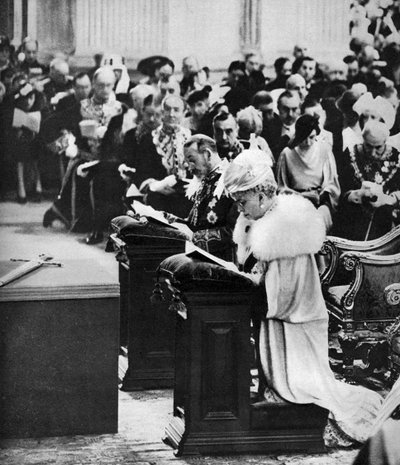 Koning George V en Koningin Mary in de St. Paul