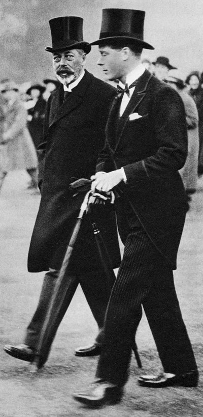 Koning George V en zijn zoon, Prins Edward, Hertog van Windsor door Unbekannt
