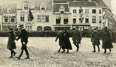 Koning George V in Furnes, België, Eerste Wereldoorlog, 4 december 1914, 1920 door Unbekannt