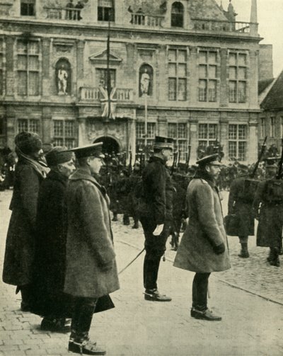 Koning George V in Furnes, België, Eerste Wereldoorlog, 4 december 1914, 1920 door Unbekannt