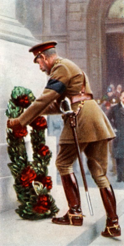 Koning George V bij het Cenotaaf, 11 november 1920, ca. 1935 door Unbekannt