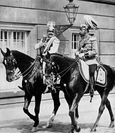 Koning George V van Groot-Brittannië en Kaiser Wilhelm II van Duitsland, 1913 1951 door Unbekannt