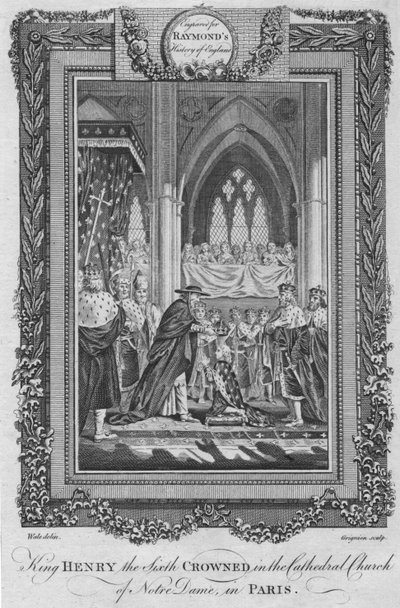 Koning Hendrik de Zesde gekroond in de kathedraal van Notre Dame, Parijs door Unbekannt