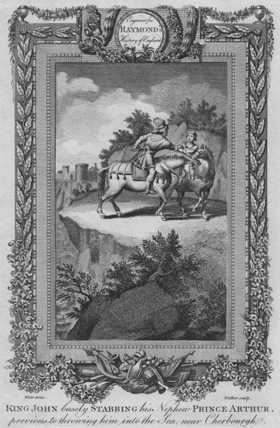 Koning Jan steekt zijn neef Prins Arthur laf neer, voordat hij hem in zee gooit, c1787 door Unbekannt