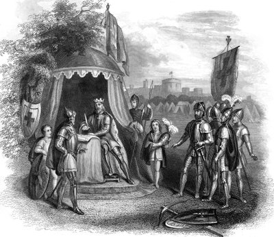 Koning Jan ondertekent de Magna Carta, Runnymede, Surrey door Unbekannt