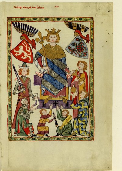 Koning Wenceslaus II van Bohemen Uit de Codex Manesse, Tussen 1305 en 1340 door Unbekannt