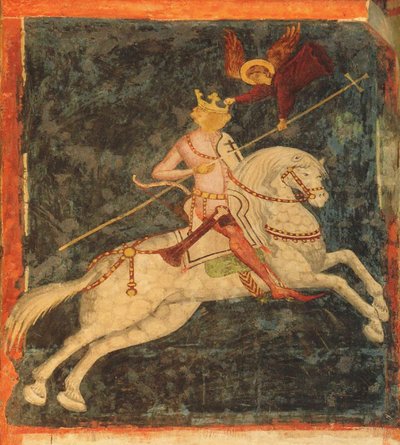 Koning Wladyslaw II. Jagiello. Fresco in de Drievuldigheidskapel in Lublin, begin 15e eeuw door Unbekannt