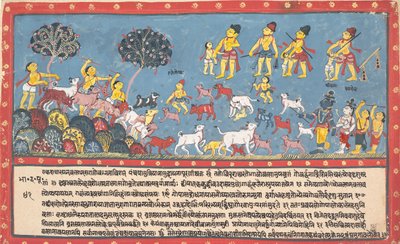 Krishna, Balarama en de herders... uit een verspreide Bhagavata Purana..., 1800-1825 door Unbekannt
