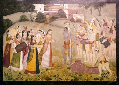 Krishna viert Lentefestival Holi, ca. 1770-1780 door Unbekannt