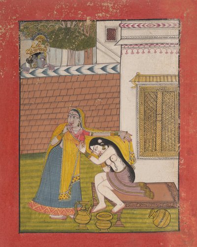 Krishna Bespiedt Radha, ca. 1780-90 door Unbekannt